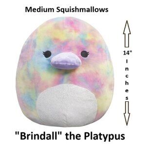 Squishmallows 14” Brindall the Platypus Colorful Plush Pet Toy Kids Plush